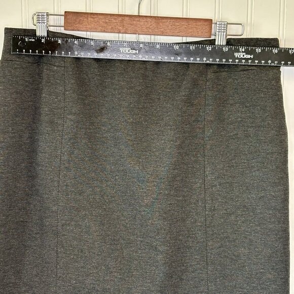 j jill Ponte Knit Pencil Skirt Medium Charcoal Gray Stretch Pockets Career Wear - Picture 8 of 11